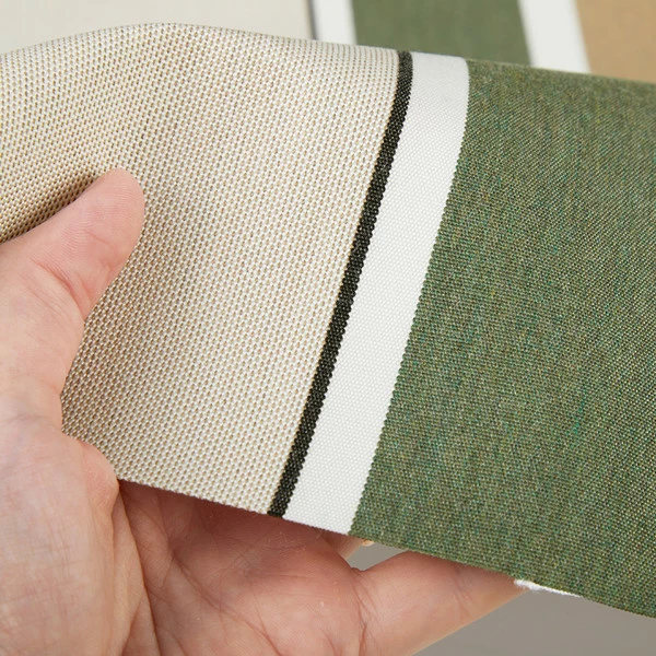Sunbrella® Awning Stripe 4959-0000 Fern/Heather Beige Block 46" Fabric 6 Sunbrella® Awning Stripe 4959-0000 Fern/Heather Beige Block 46" Fabric - Image 4