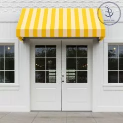 Sunbrella® Awning Stripe 5702-0000 Beaufort Yellow/White 6 Bar 46" Fabric -Hot Sale Fabric Store Sunbrella 5702 0000 Sunflower Yellow White 6 Bar 46 72
