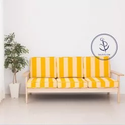 Sunbrella® Awning Stripe 5702-0000 Beaufort Yellow/White 6 Bar 46" Fabric -Hot Sale Fabric Store Sunbrella 5702 0000 Sunflower Yellow White 6 Bar 46 87